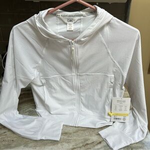Athleta Girl Serve UPF Jacket color Bright White Tennis Golf Summer Beach  Large
